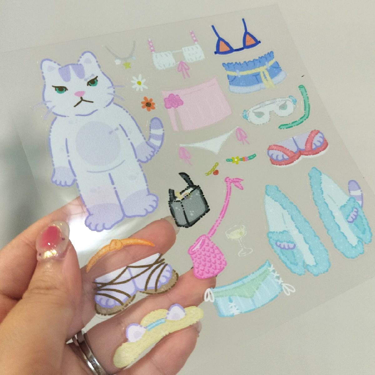 Y2K Dress Up Sticker Sheet (Translucent)