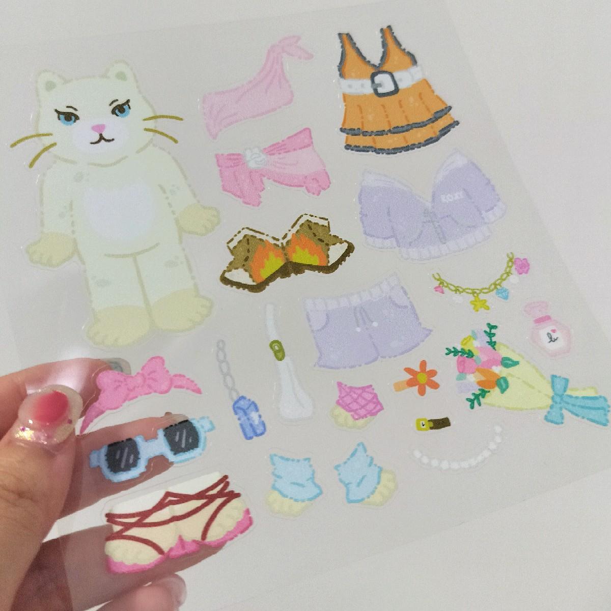 Y2K Dress Up Sticker Sheet (Translucent)