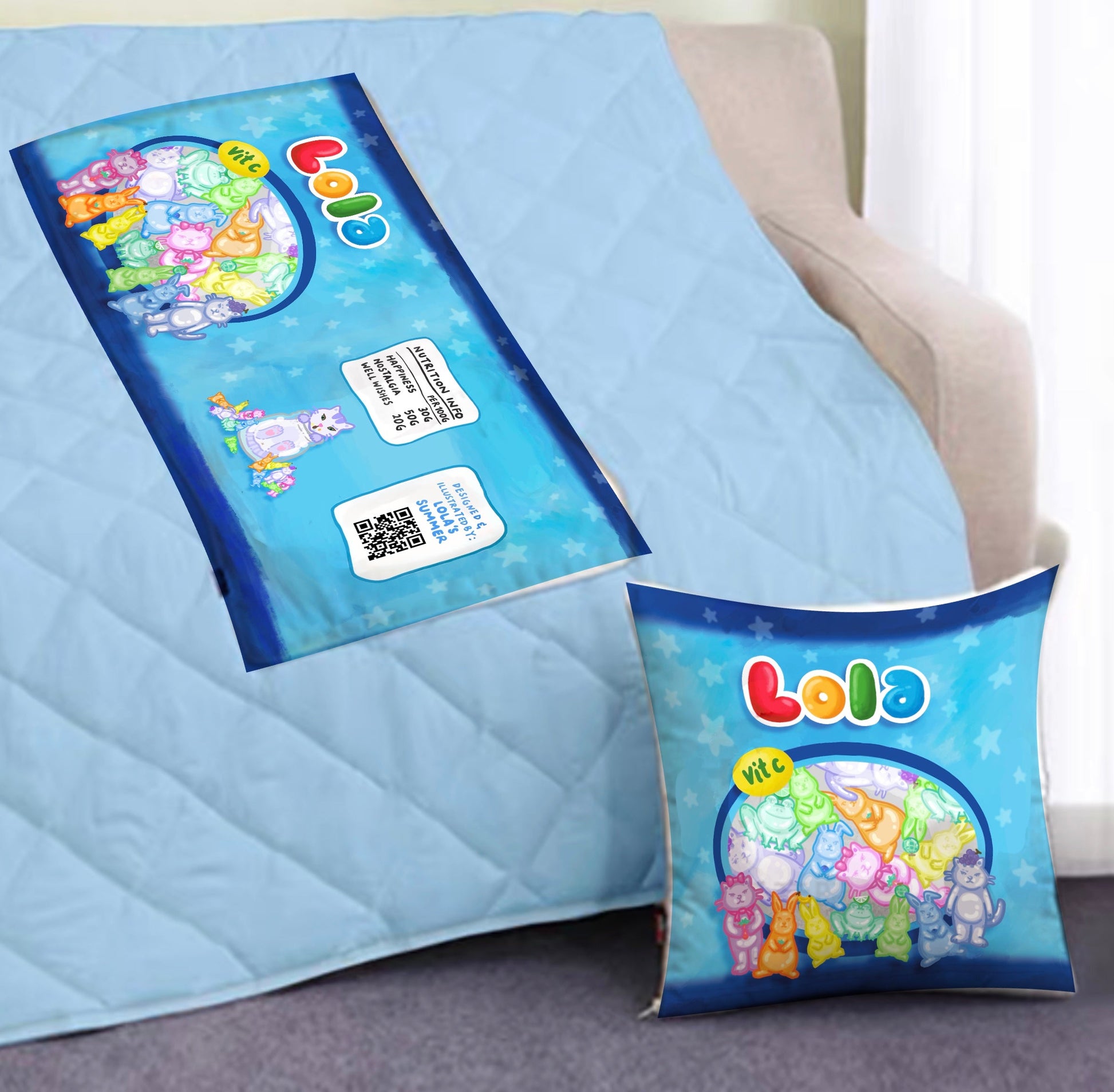 [PO] Nostalgic Snacks Pillow Blanket