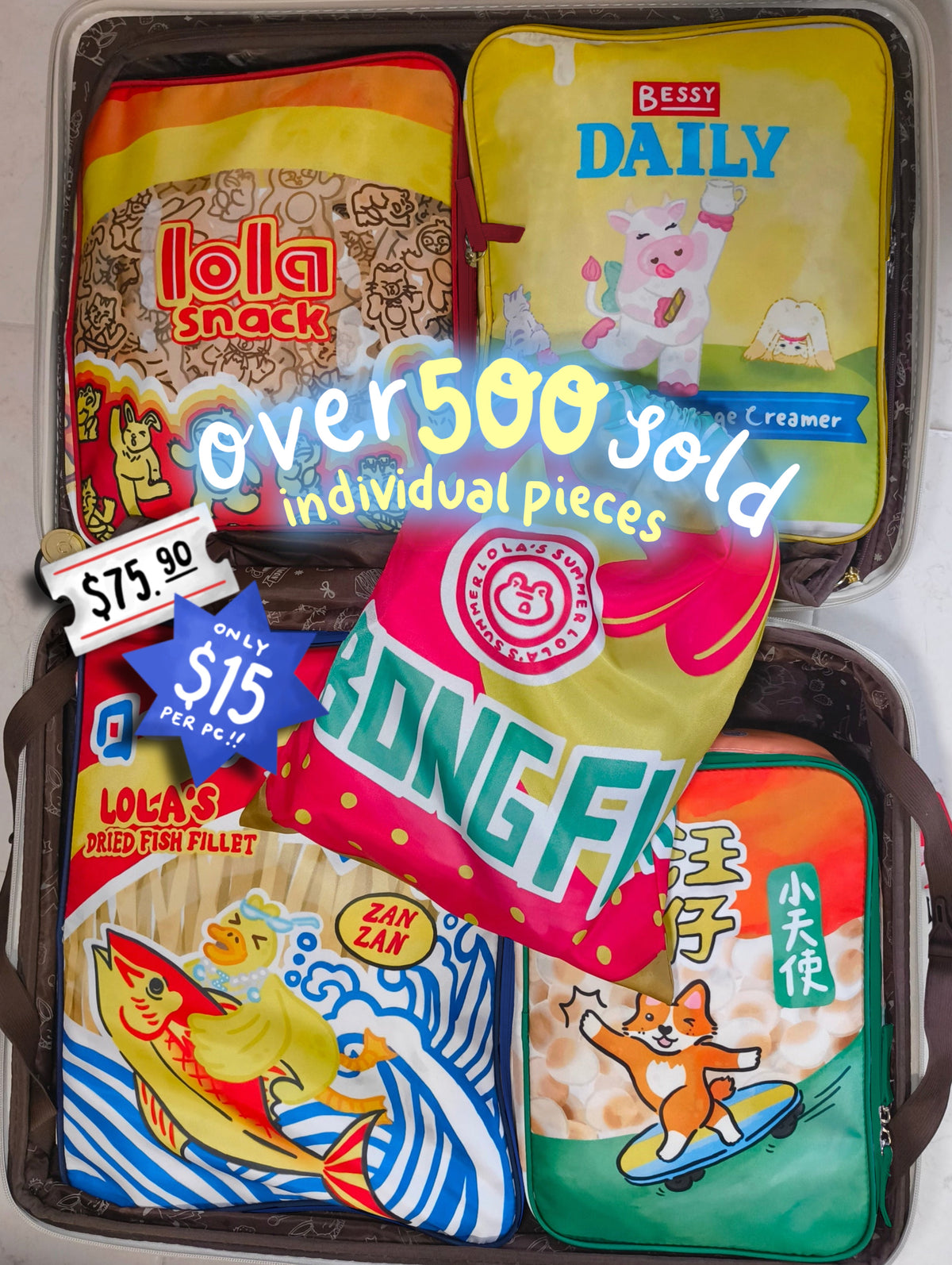 [PO SET] Snack Pack Travel Packing Cubes Set of 5