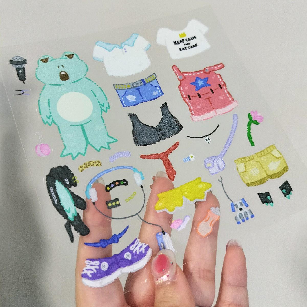 Y2K Dress Up Sticker Sheet (Translucent)