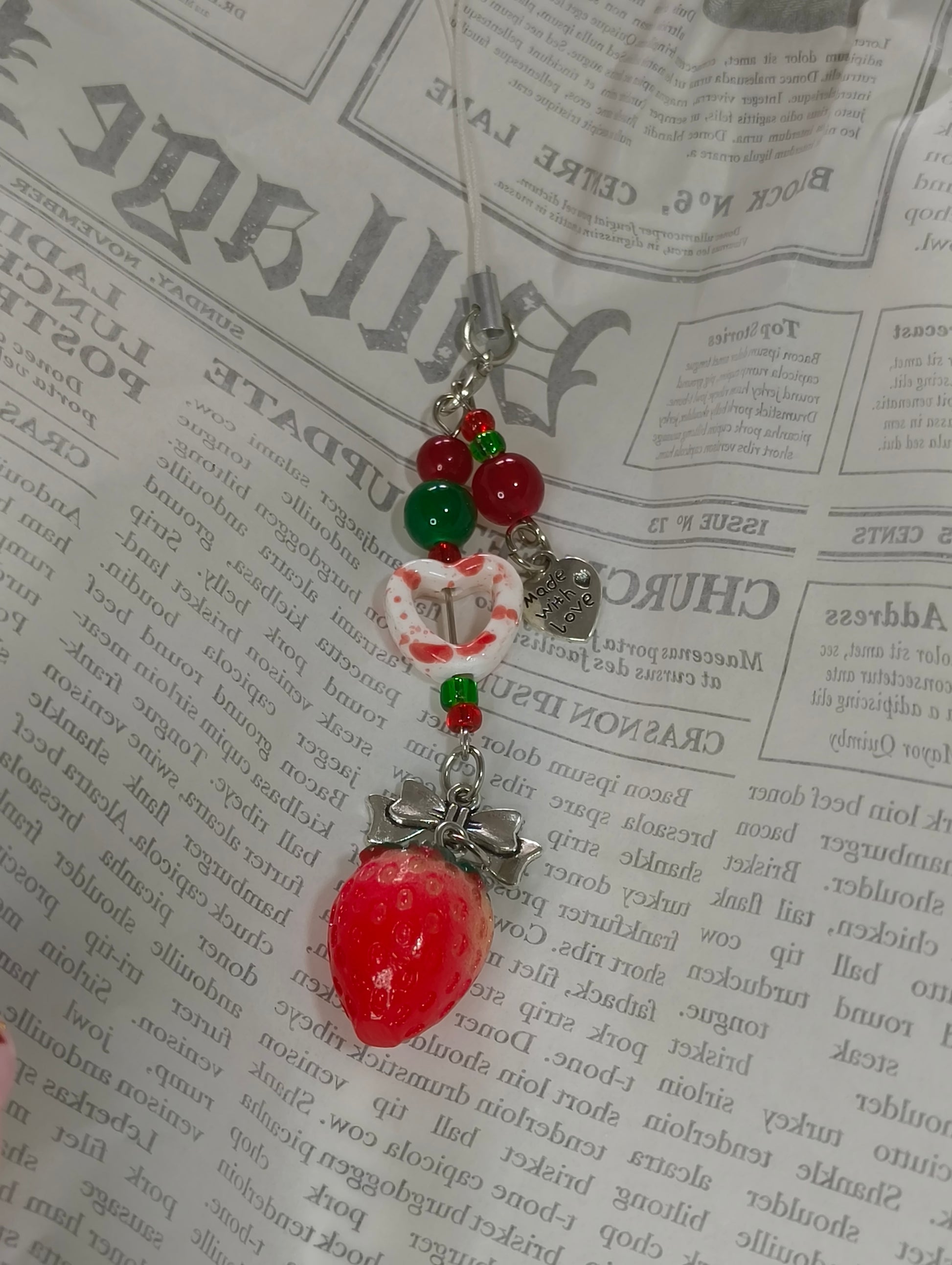Claw Trinket - Strawberry double keychain