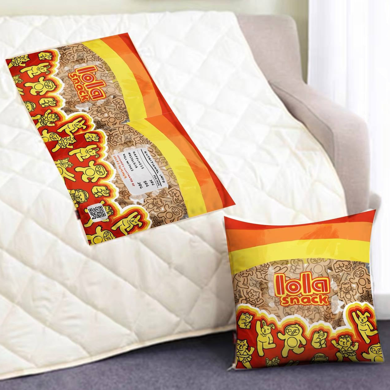 [PO] Nostalgic Snacks Pillow Blanket