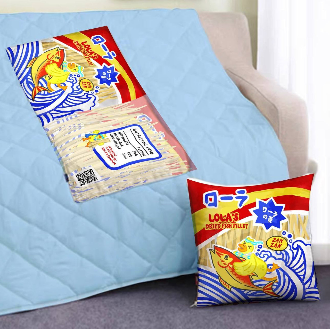 [PO] Nostalgic Snacks Pillow Blanket