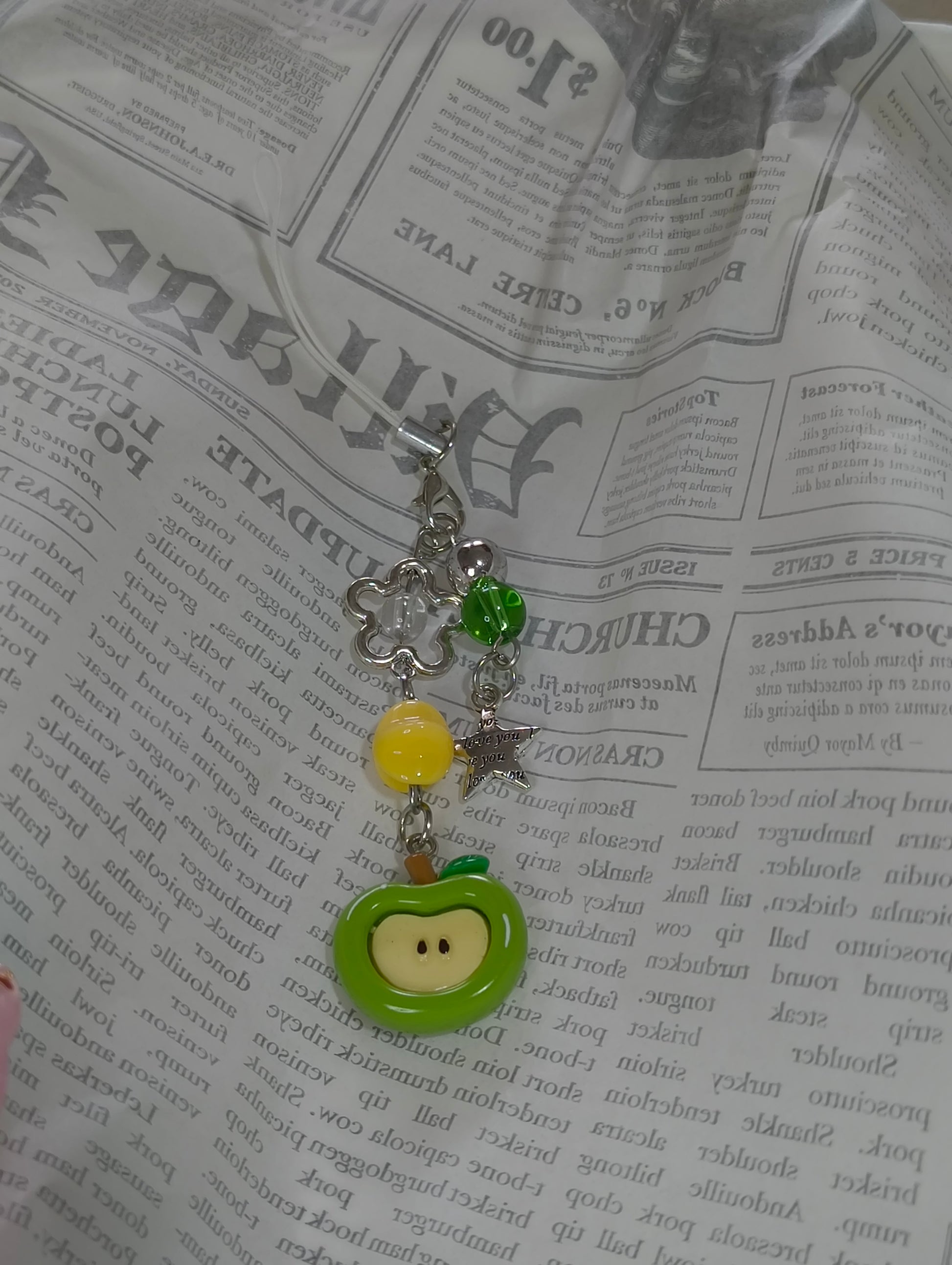 Claw Trinket - Green apple double keychain