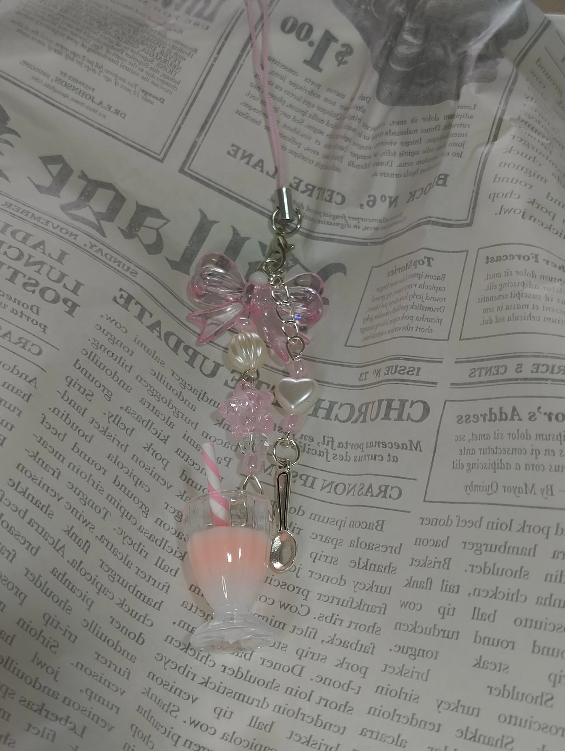 Claw Trinket - Pink drink double keychain