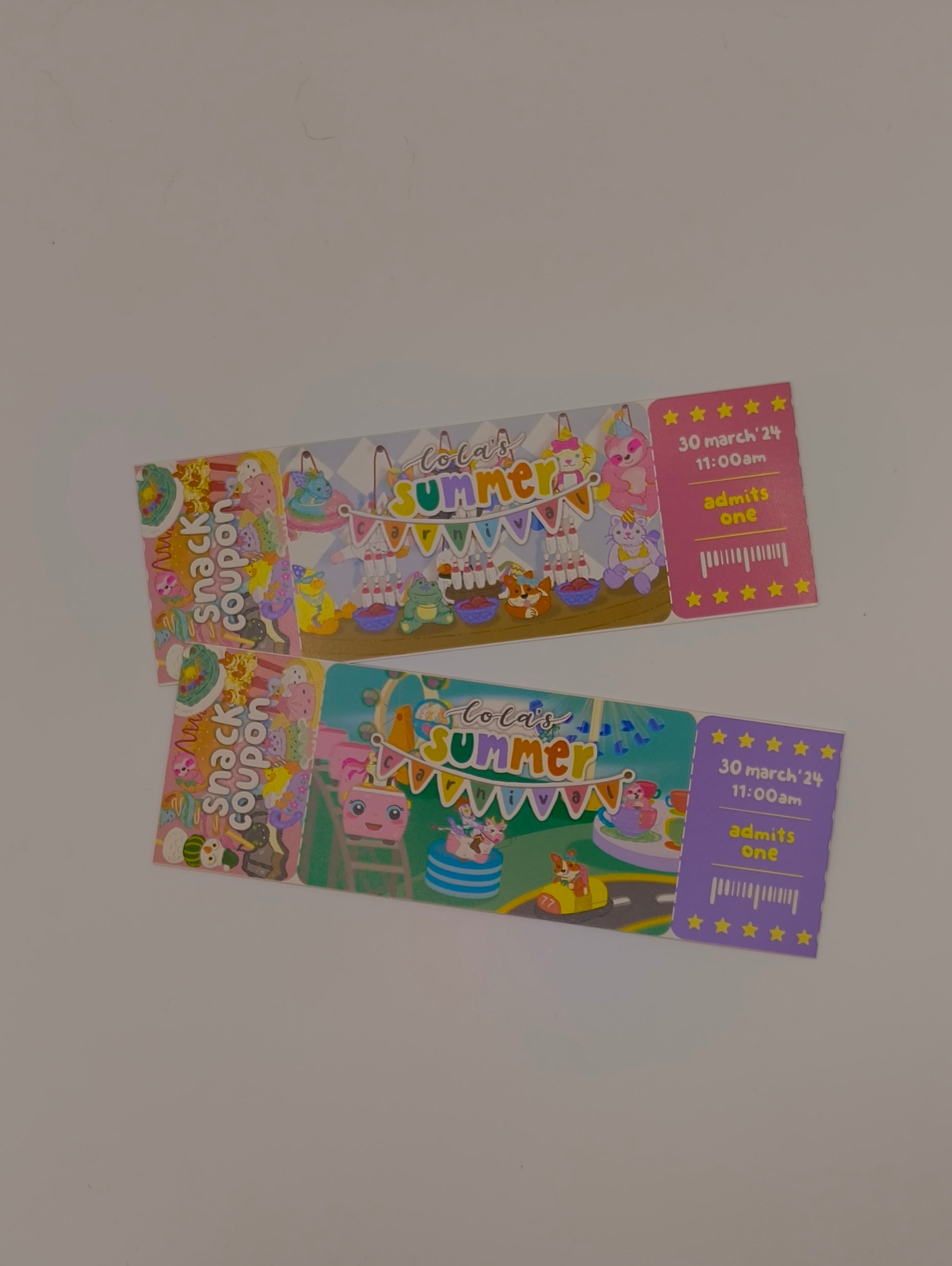 125 (Bookmark) Lola's Summer carnival ticket double-sided